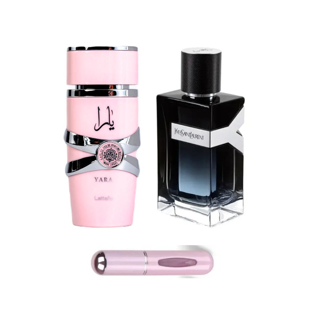 Perfumes Yara Rosa + Yves Saint Laurent + Perfumero