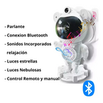 Proyector astronauta con parlante integrado bluetooth